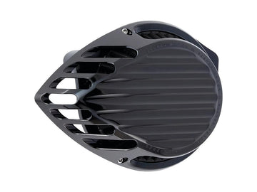 Harley Davidson Dyna [2000-2017]-ribbed air filter black anodized