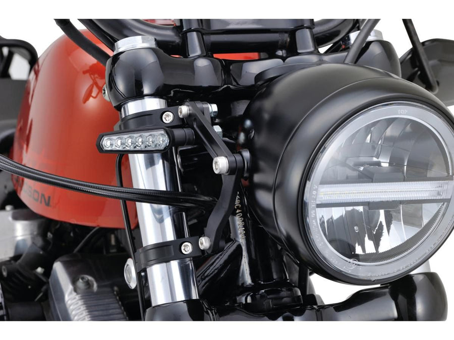 Harley Davidson - adjustable CNC headlight holder 41mm fork mounting black