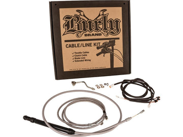 Harley Davidson Flhrxs [2021-2025]-18 "Gorilla bar cable set stainless steel clear