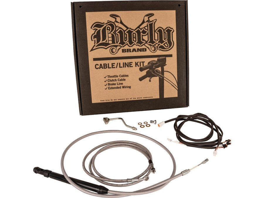 Harley Davidson Flhrxs [2021-2025]-18 "Gorilla bar cable set stainless steel clear