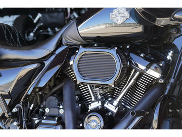 Harley Davidson FLFBS 114 [2018-2020]-Stage 2 oval upgrade air filter black - 0