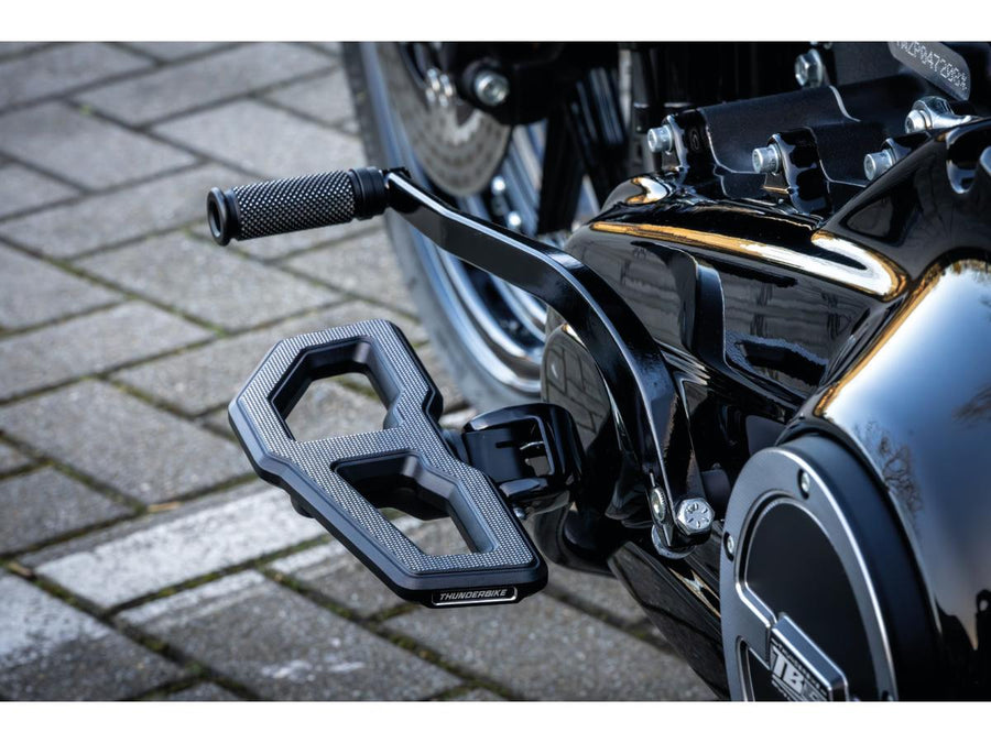 Harley Davidson Softail [2018-2025]-Mini free board footrest set black satin