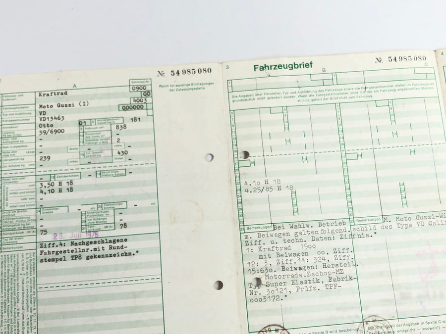 Moto Guzzi 850-T3 VD [1979] - Frame with papers