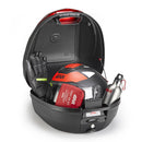 E300 - Monolock top case, 30 L., black - with red reflector, with plate and universal kit