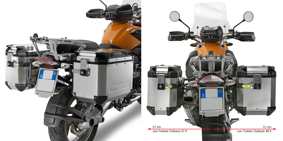 BMW R 1200 GS Adventure [GIVI] - tubular steel side case carrier for Trekker Outback MONOKEY® CAM-SIDE case diameter