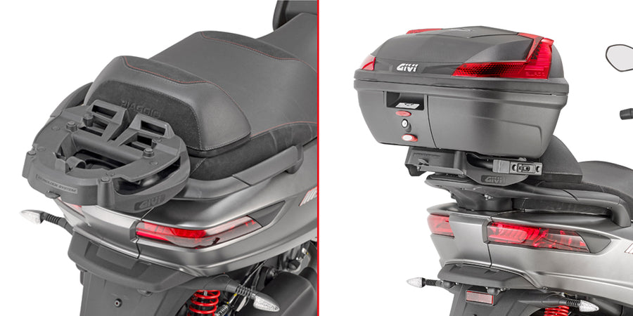 Piaggio MP3 350-400-500 Sport / Business [GIVI] - Top case carrier for MONOKEY® or MONOLOCK® cases to be mounted with the