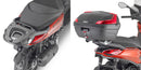 Piaggio Beverly 300-310-400 HPE [GIVI] - Top case carrier for MONOLOCK® cases use the one supplied in the case