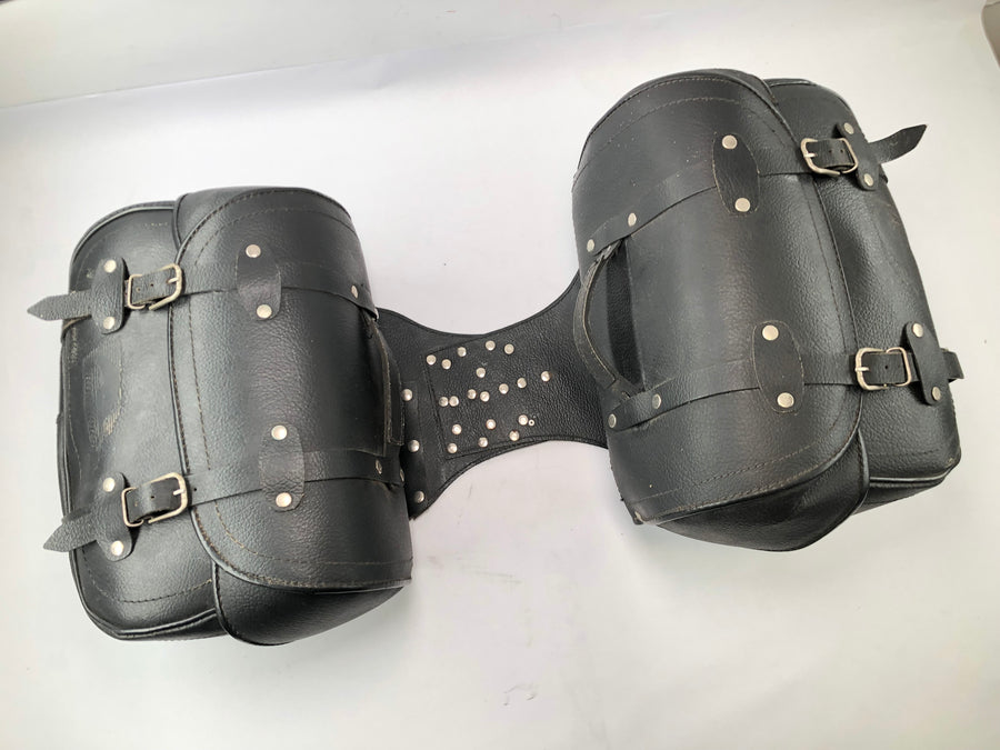 Saddlebags leather chopper panniers