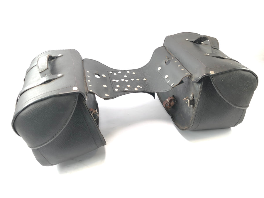 Saddlebags leather chopper panniers