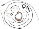Harley Davidson Flhtcui [LA CHOPPERS] – Komplettes Schwarzes Vinyl-Geflochtenes Lenkerzug-/Bremsleitungs-Kit