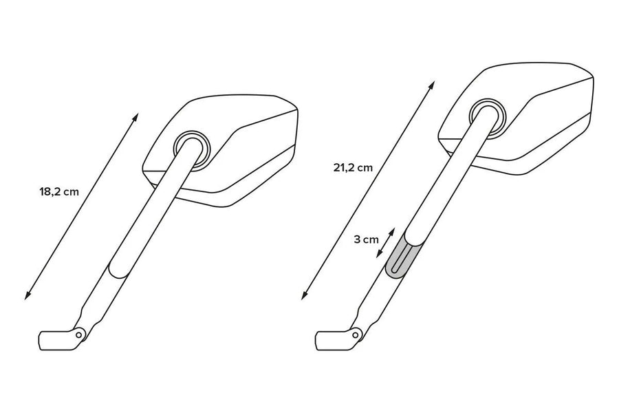 honda africa twin xrv 750 [SW-MOTECH] – sports mirror set, long mirror arm