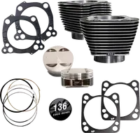 Harley-Davidson FLRT 1868 Freewheeler 114 [2025] - 132" Hochverdichtungs- / 136" Big Bore Kit – Oberfläche: Schwarz, Hervorgehobene Lamellen – Merkmal: +8,5 cm³ Kuppelvolumen – Bild 6