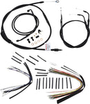 harley davidson flstc [BURLY BRAND] - Complete Black Vinyl Handlebar Cable/Line Kit for Ape Hanger-2