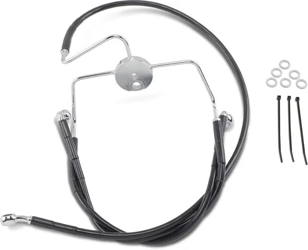 Harley Davidson Flhr [DRAG SPECIALTIES] – Verlängertes Bremsleitungs-Kit aus schwarzem Vinyl