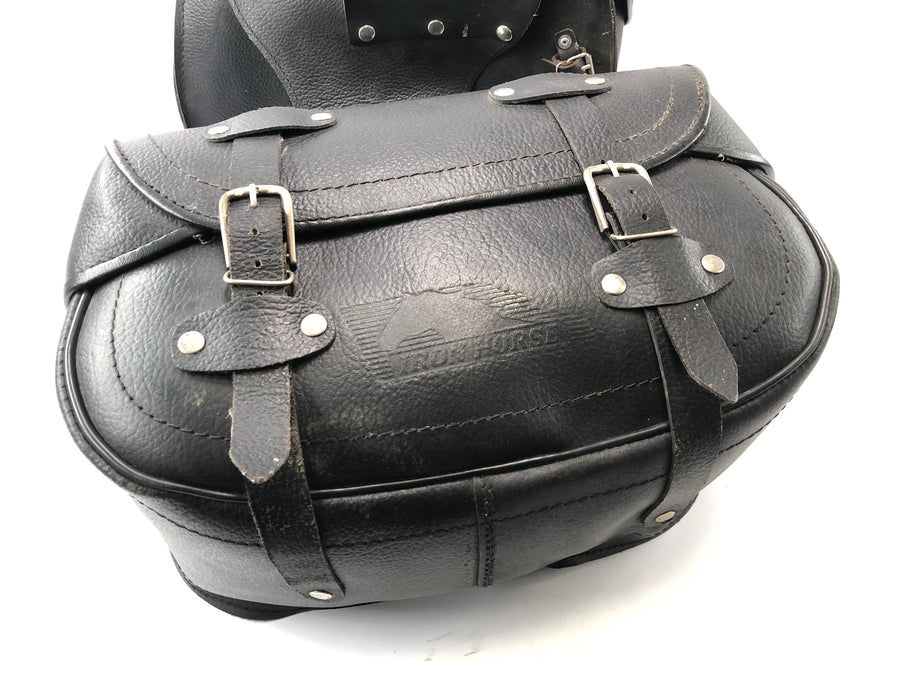 Saddlebags leather chopper panniers