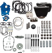 Harley-Davidson FLHCS 1923 Softail Heritage Classic 117 [2026] - 129" Power Package Motorleistungs-Kit – Oberfläche: Schwarz, Hervorgehobene Lamellen – Merkmal: Verchromte Stößelstangenrohre – Bild 4