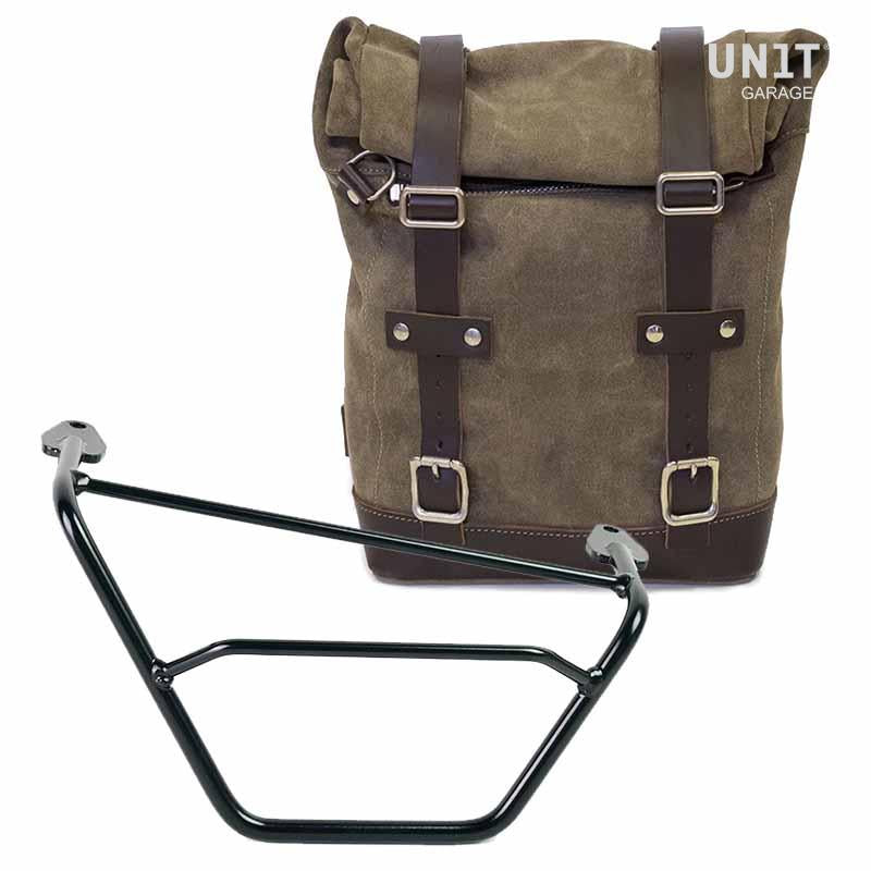 BMW R 1200 GS LC bike [2013-2019] - side bag made of waxed suede + right frame GS LC