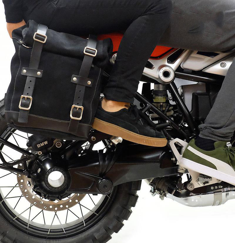 BMW R nineT 1200 Roadster [2014-2023] - Scram Seitentasche aus Canvas 22L-30L + symmetrischer Doppelrahmen