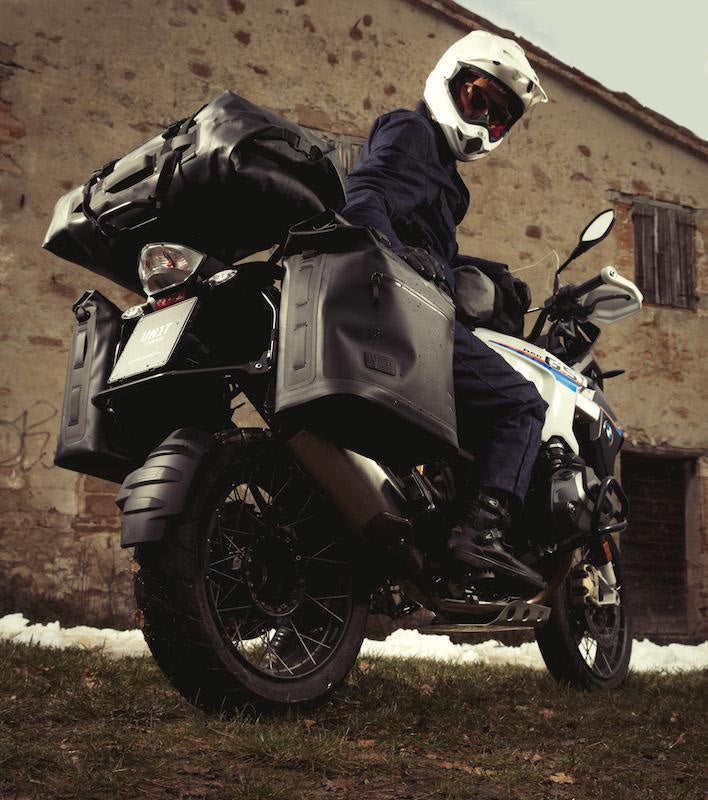 BMW R nineT 1200 Roadster [2014-2023] - Khali Seitentasche aus TPU 35L - 45L + Aluminiumplatte auf der Schalldämpferseite