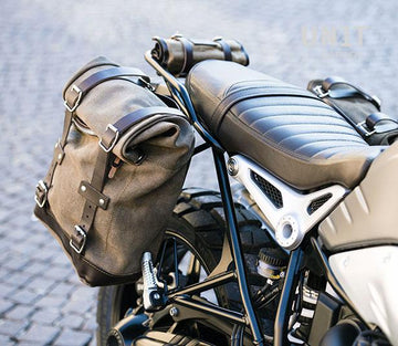 BMW R nineT 1200 Urban G/S (hoher Auspuff) [2017-2023] - Seitentasche aus Leder + Doppelrahmen NineT