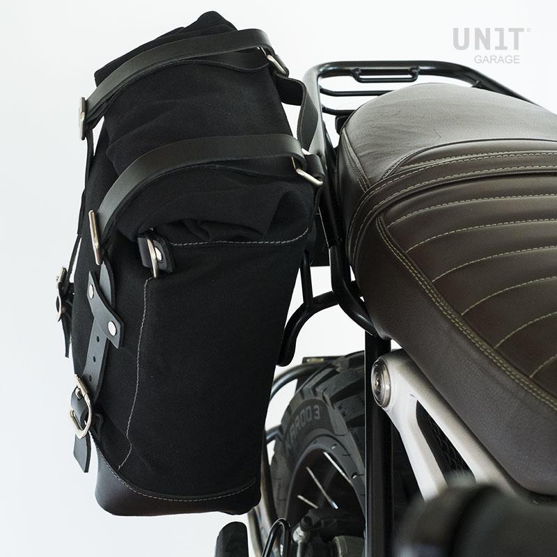BMW R nineT 1200 Urban G/S (niedriger Auspuff) [2017-2023] - Seitentasche Scram aus Spaltleder 22L-30L + Doppelter symmetrischer NineT-Rahmen