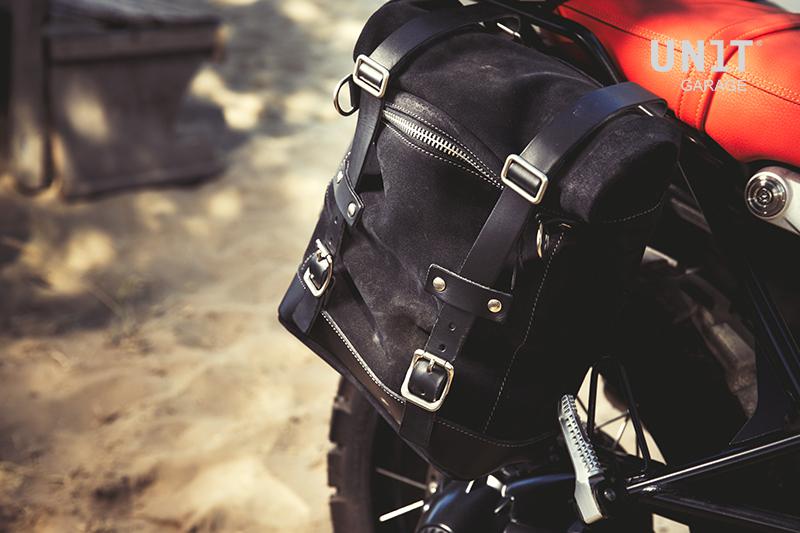 BMW R nineT 1200 Roadster [2014-2023] - 22L-30L Scram Satteltasche aus Spaltleder + Rahmen der Serie