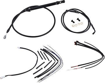 harley davidson softail street bob fxbb [BURLY BRAND] - Complete Black Vinyl Handlebar Cable/Line Kit for Ape Hangers