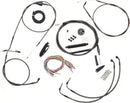 Harley Davidson Flhri [LA CHOPPERS] – Komplettes Midnight geflochtenes Lenkerzug-/Bremsleitungs-Kit