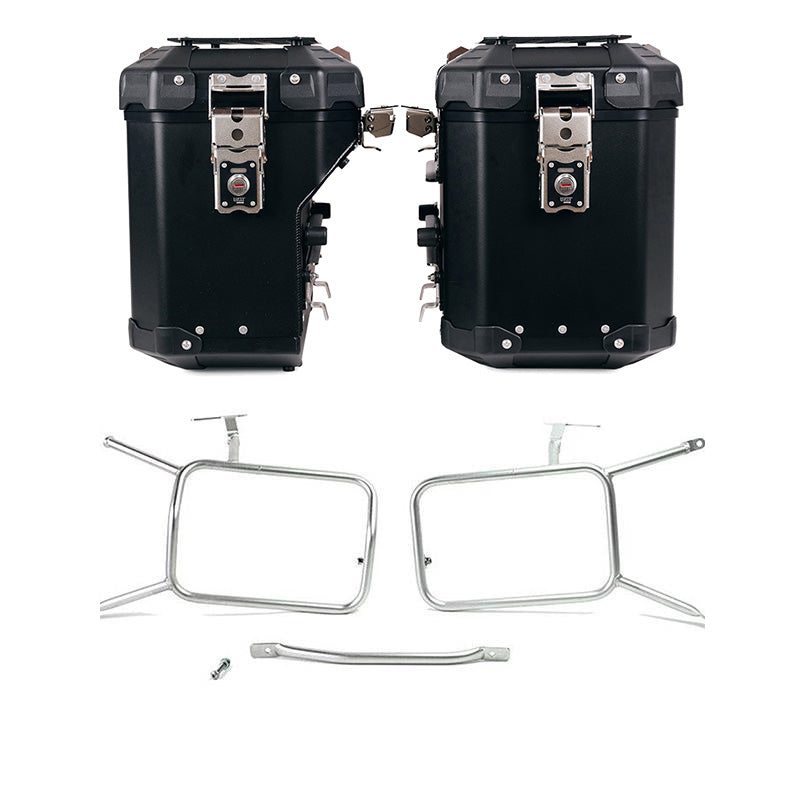 BMW R nineT 1200 Roadster [2014-2023] - Atlas Aluminium-Seitenkoffer-Set 48L+41L + Rahmen für Taschen aus Aluminium Atlas