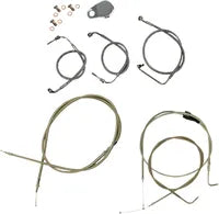 Harley Davidson Flhri [LA CHOPPERS] – Standard Edelstahl-ummanteltes Lenkerzug-/Bremsleitungskit