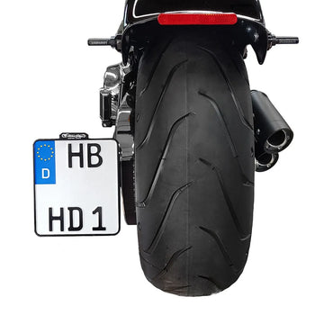 harley-davidson street bob [HEINZ BIKES] – Side-mounted license plate holder with license plate lighting