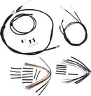 Harley Davidson Fxdwg [BURLY BRAND] – Komplettes schwarzes Vinyl-Lenkerzug/-Leitungsset für Ape Hanger
