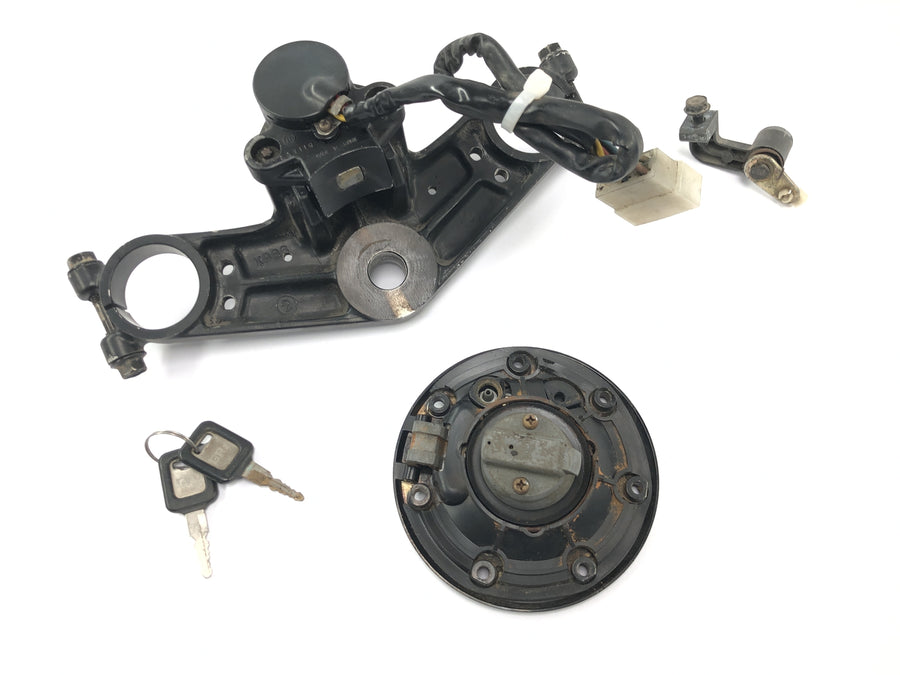 Kawasaki GPZ 1000 RX [1987] - Lock set with upper fork bridge, ignition lock, tank cap, steering lock, seat lock