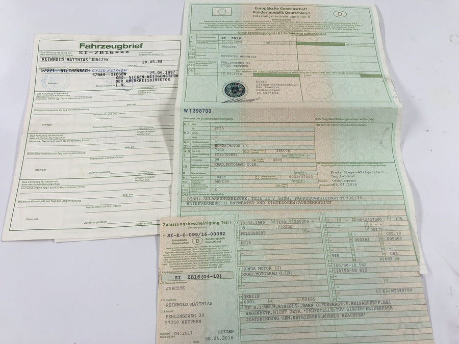 Honda XBR 500 PC15 [1989] - frame with papers
