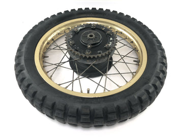Yamaha XT 500 1U6 [1981] - Rear wheel rim gold spoke wheel 1.85 x 18" with drum brake