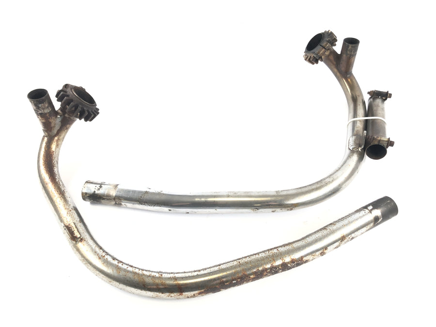 Triumph Bonneville T140V [1976] - manifold exhaust manifold manifolds exhaust on the left and right