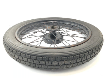 DKW NZ 250 [1938] - Front wheel with spokes and hub.