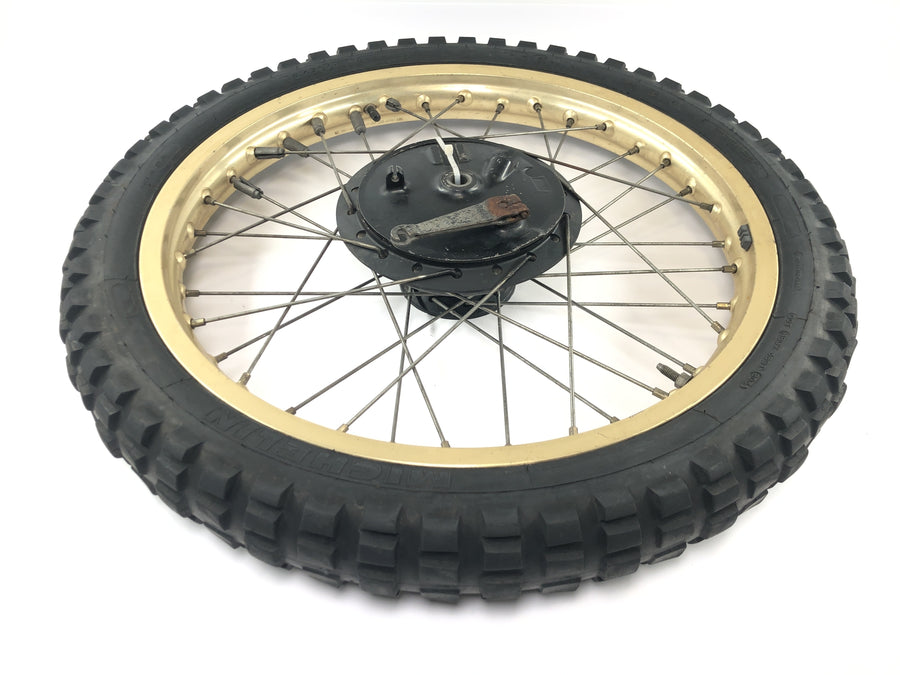 Yamaha XT 500 1U6 [1981] - Front wheel rim gold spoke wheel 1.85 x 21" with drum brake