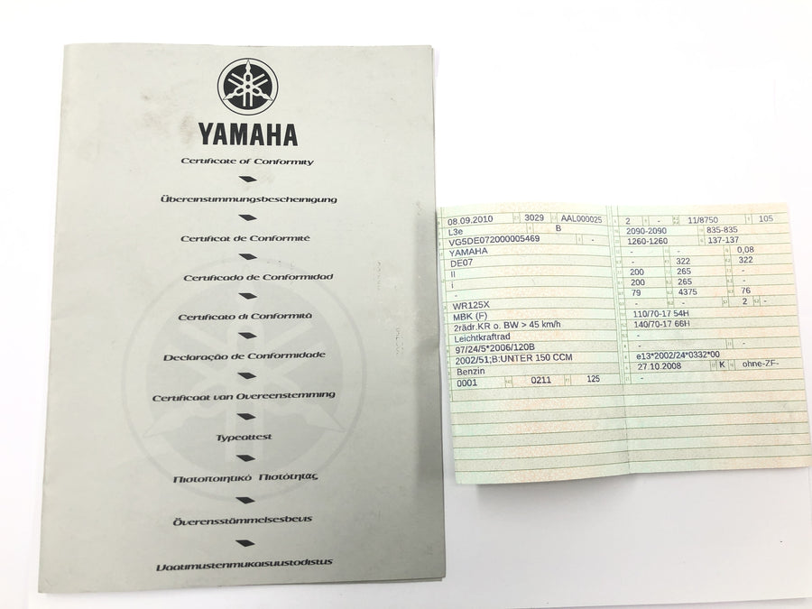 Yamaha WR 125 X DE07 [2010] - Frame main frame with papers