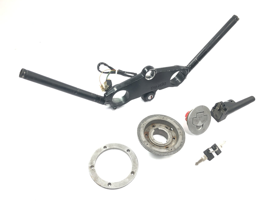 Aprilia RS 125 Extrema [1994] - Lock set fork bridge top handlebar ignition lock tank cap key