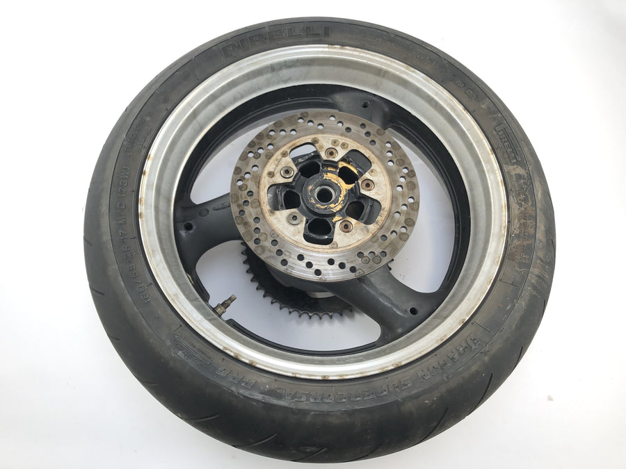 Suzuki GSX R 1100 GV73B [1990] - rear wheel wheel rim at the back with brake disc and chain wheel