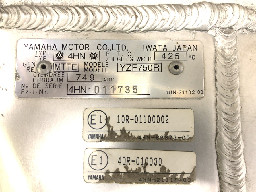 Yamaha YZF 750 R 4HN [1995] - frame with papers
