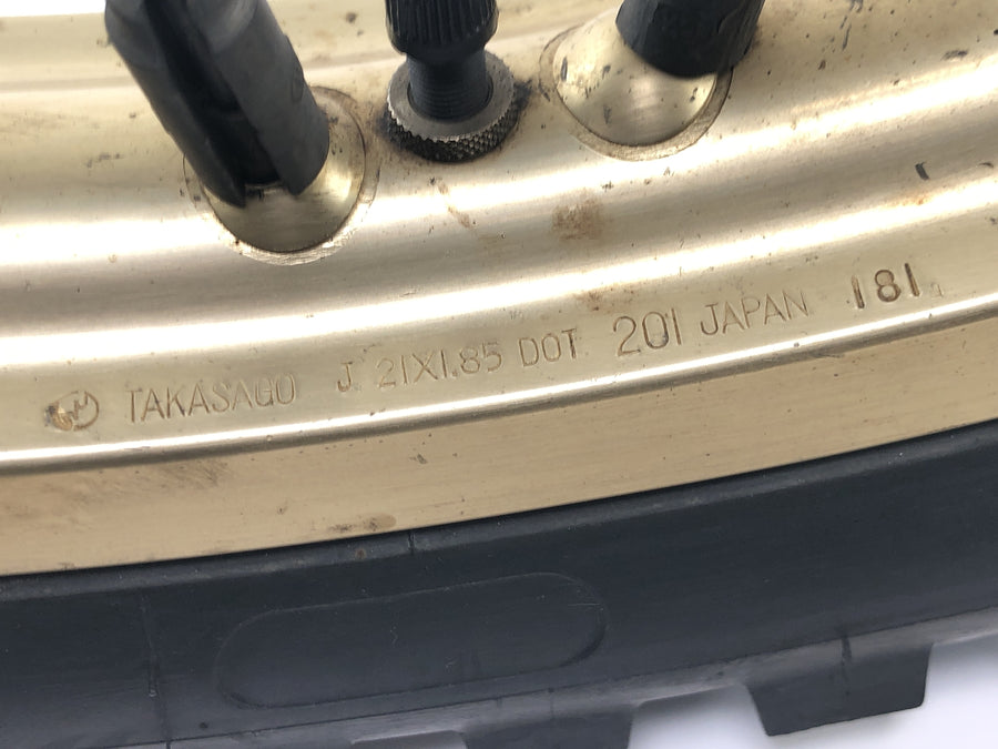 Yamaha XT 500 1U6 [1981] - Front wheel rim gold spoke wheel 1.85 x 21" with drum brake