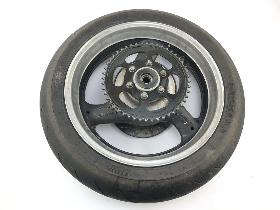 Suzuki GSX R 1100 GV73B [1990] - rear wheel wheel rim at the back with brake disc and chain wheel