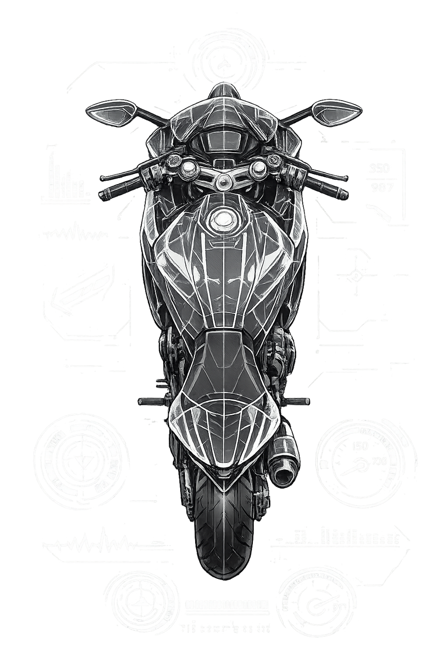 Ducati supersport [Cup Black] - Top-Down Tech - Single-Sided