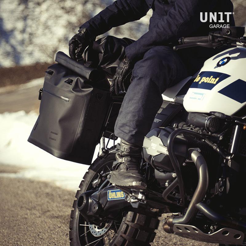BMW R nineT 1200 Scrambler [2016-2023] - Zwei Khali-Seitentaschen aus TPU 35L - 45L + Paar Aluminiumplatten mit -Rahmen