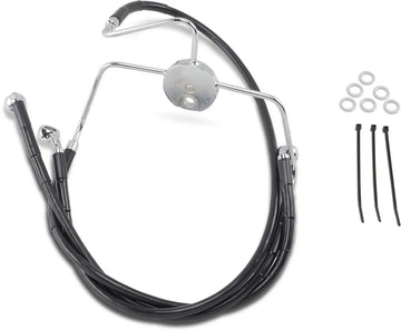 harley davidson flhr [DRAG SPECIALTIES] - Extended Black Vinyl Brake Line Kit - 0