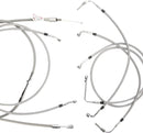 harley davidson flhtc [BURLY BRAND] - Complete stainless steel handlebar cable/brake line kit-1