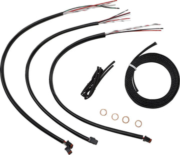 harley davidson flfb [LA CHOPPERS] - Complete stainless steel handlebar cable/brake line set with braid - 0