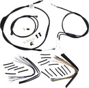 harley davidson fxst [BURLY BRAND] - Complete Black Vinyl Handlebar Cable/Line Kit for Ape Hangers-2